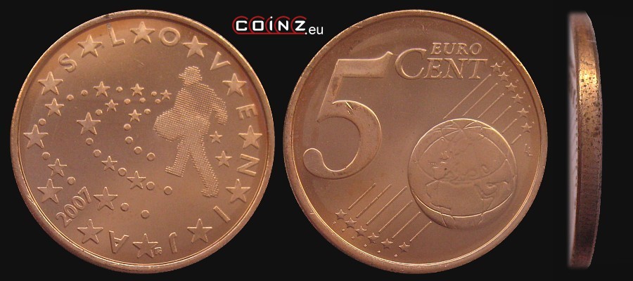 5 euro centów od 2007 - monety Słowenii