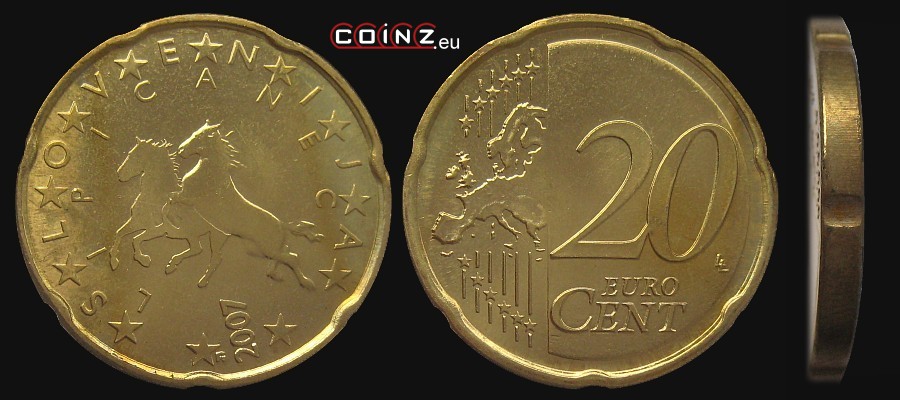 20 euro centów od 2007 - monety Słowenii