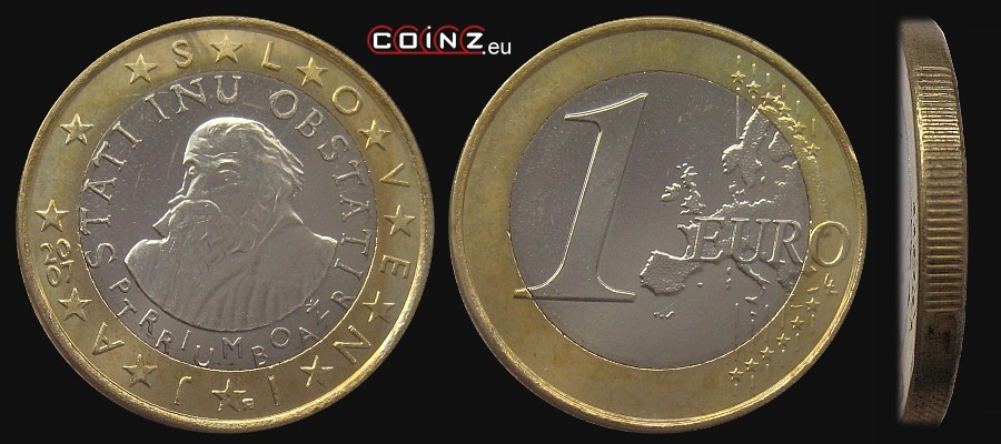 1 euro od 2007 - monety Słowenii