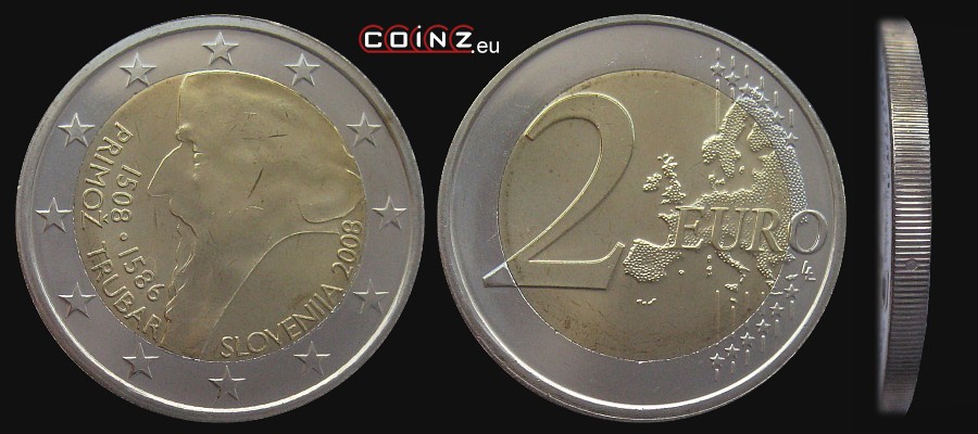 2 euro 2008 Primož Trubar - monety Słowenii