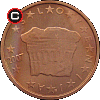 2 euro centy od 2007 - układ awersu do rewersu