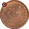 5 euro centów od 2007 - układ awersu do rewersu
