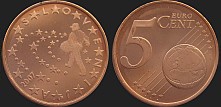 Monety Słowenii - 5 euro centów od 2007