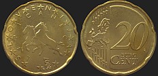 Monety Słowenii - 20 euro centów od 2007
