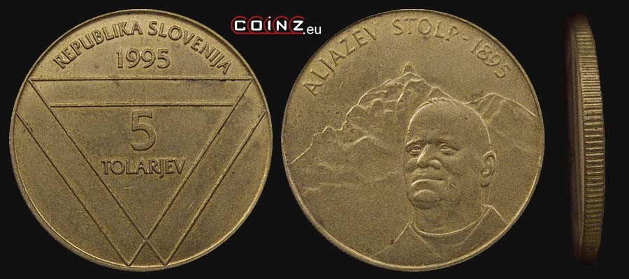 5 tolarów 1995 Wieża Aljaża - monety Słowenii