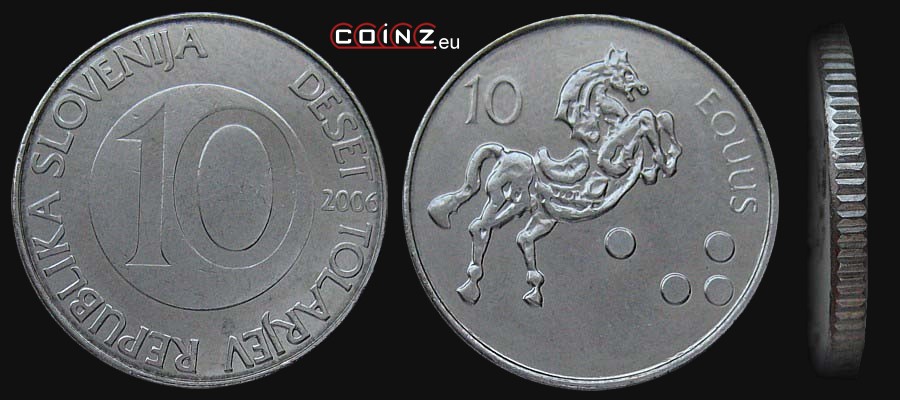 10 tolarów 2000-2006 - monety Słowenii
