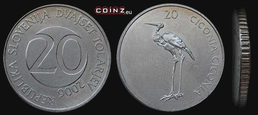 20 tolarów 2003-2006 - monety Słowenii