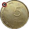 5 tolarów 1995 Zwycięstwo nad Nazizmem - układ awersu do rewersu 5 tolarów 1995 Zwycięstwo nad Nazizmem - układ awersu do rewersu