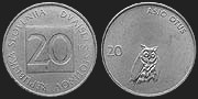 Monety Słowenii - 20 stotin 1992-1993