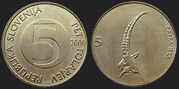 Monety Słowenii - 5 tolarów 1992-2000