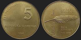 Monety Słowenii - 5 tolarów 1994 - Zabytki Fryzyńskie