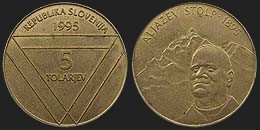 Monety Słowenii - 5 tolarów 1995 - Wieża Aljaża