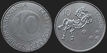 Monety Słowenii - 10 tolarów 2000-2006