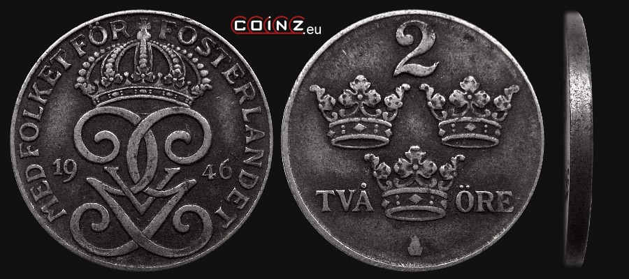 2 ore 1942-1950 - monety Szwecji