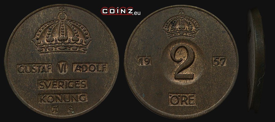 2 ore 1952-1971 - monety Szwecji