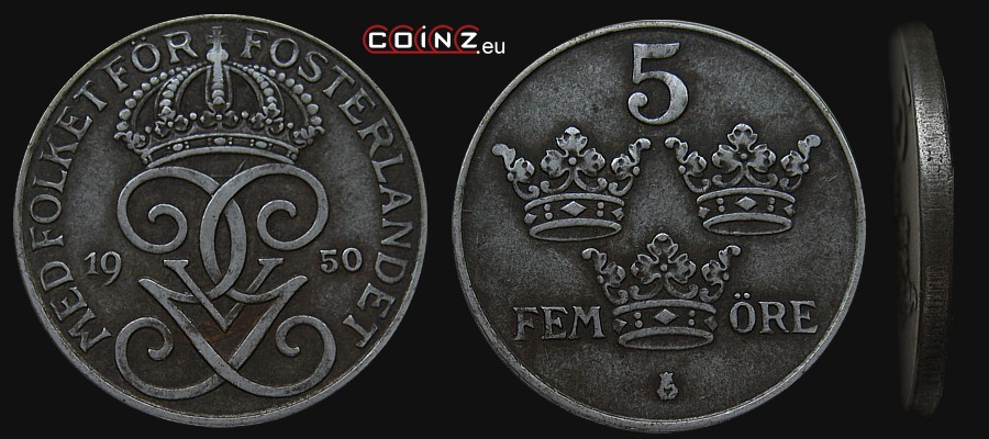 5 ore 1942-1950 - monety Szwecji