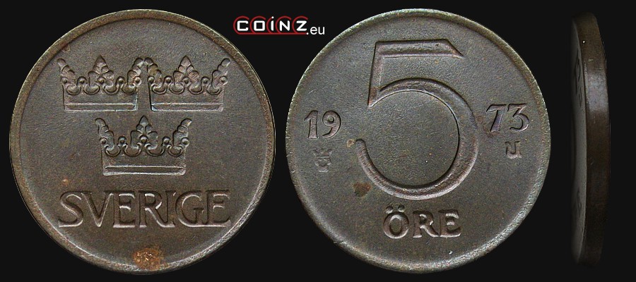 5 ore 1972-1973 - monety Szwecji