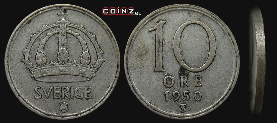 10 ore 1942-1950 - monety Szwecji