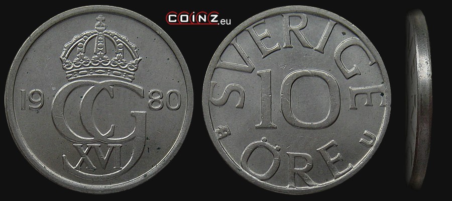 10 ore 1976-1991 - monety Szwecji