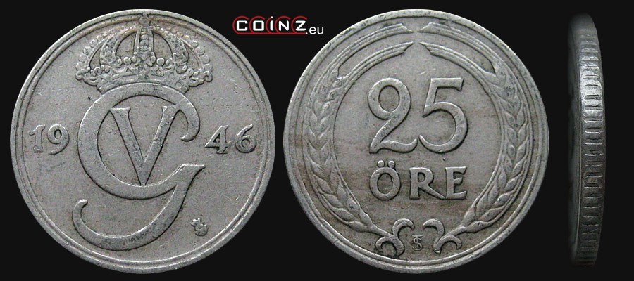 25 ore 1921-1947 - monety Szwecji