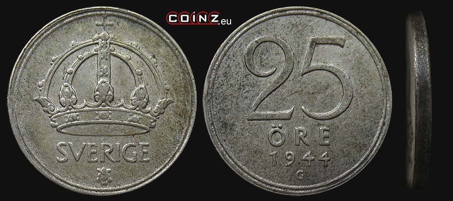 25 ore 1943-1950 - monety Szwecji
