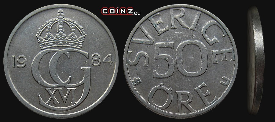 50 ore 1976-1991 - monety Szwecji