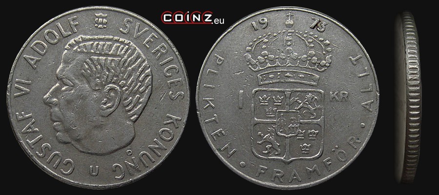 Coinz Eu 1 Korona 1968 1973 Monety Szwecji