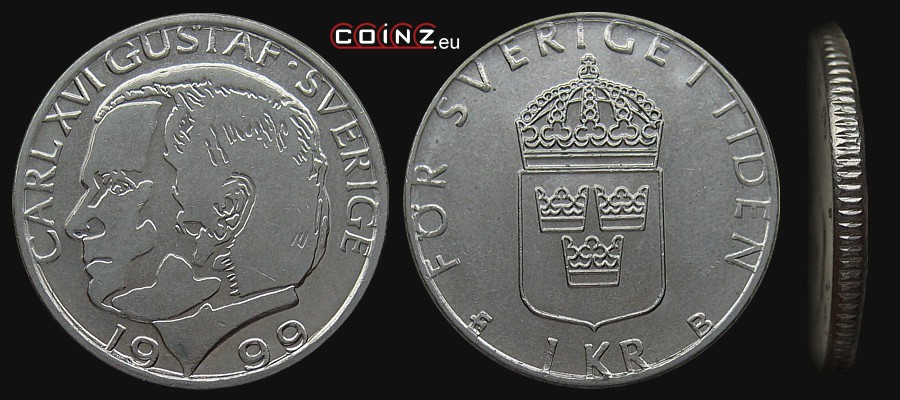 1 korona 1982-2000 - monety Szwecji