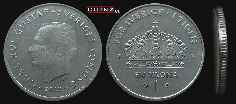 1 korona od 2001 - monety Szwecji