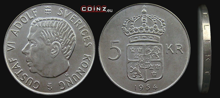 5 koron 1954-1971 - monety Szwecji
