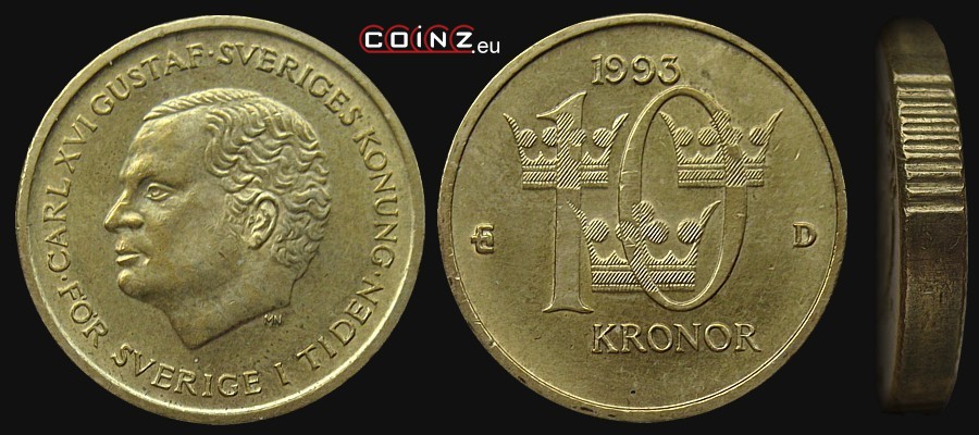 10 koron 1991-2000 - monety Szwecji