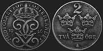 Monety Szwecji - 2 ore 1942-1950