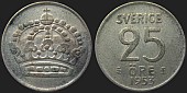 Monety Szwecji - 25 ore 1952-1961