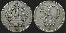 Monety Szwecji - 50 ore 1943-1950