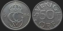 Monety Szwecji - 50 ore 1976-1991