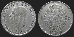 Monety Szwecji - 1 korona 1942-1950