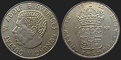 Monety Szwecji - 1 korona 1952-1968