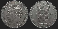 Monety Szwecji - 1 korona 1968-1973