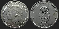 Monety Szwecji - 1 korona 2000 Nowe Milenium