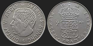 Monety Szwecji - 2 korony 1952-1966
