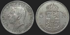 Monety Szwecji - 5 koron 1972-1973