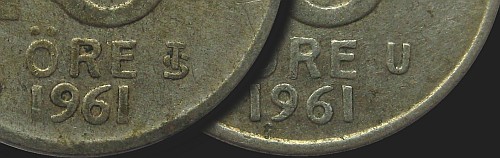 wariant monety szwedzkiej o nominale 10 ore z 1961 r.