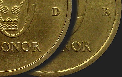 Inicjały prezesów banku centralnego na monetach 10 koron 1991-2000