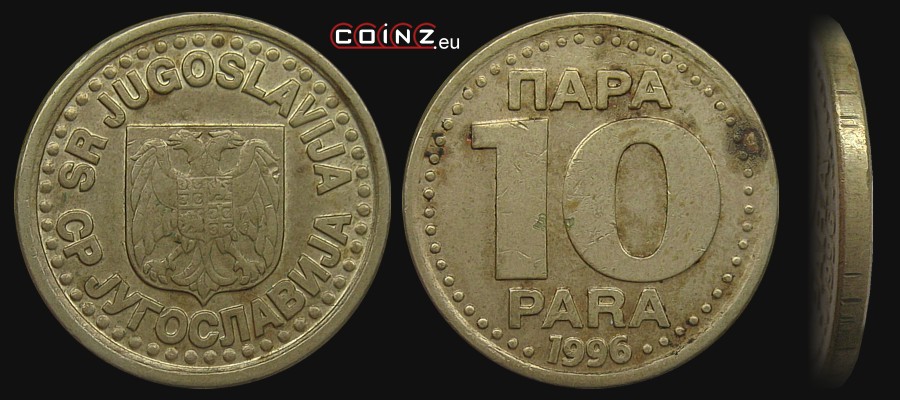 10 para 1996-1998 - monety Jugosławii