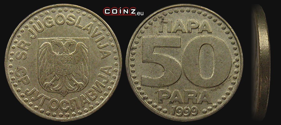 50 para 1996-1999 - monety Jugosławii