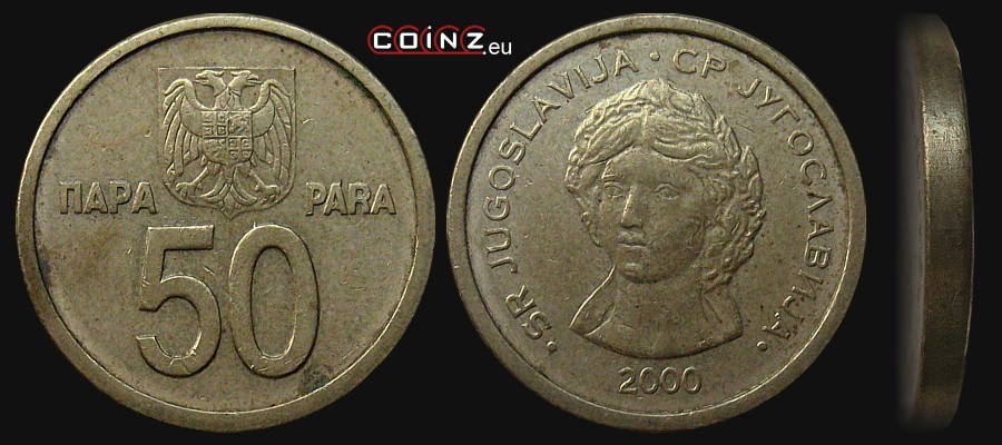 50 para 2000 - monety Jugosławii