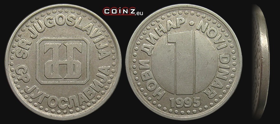 1 nowy dinar 1994-1995 - monety Jugosławii
