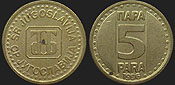 Monety Jugosławii - 5 para 1996