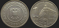Monety Jugosławii - 1 dinar 2000-2002