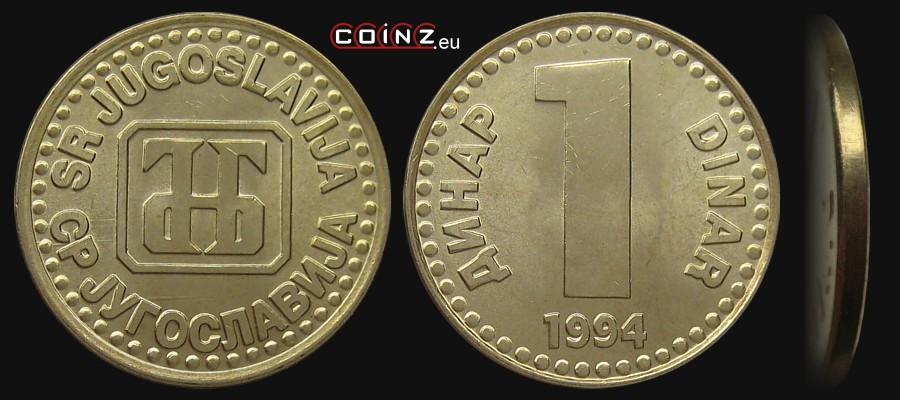 1 dinar 1994 - monety Jugosławii